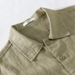 Buddha Stones ommute Fall Solid Color Lapel Men's Long Sleeve Cotton Linen Shirt With Pocket - image 28