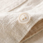 Buddha Stones ommute Fall Solid Color Lapel Men's Long Sleeve Cotton Linen Shirt With Pocket - image 3
