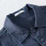 Buddha Stones ommute Fall Solid Color Lapel Men's Long Sleeve Cotton Linen Shirt With Pocket - image 16