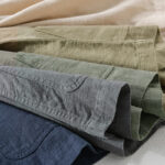 Buddha Stones ommute Fall Solid Color Lapel Men's Long Sleeve Cotton Linen Shirt With Pocket - image 39