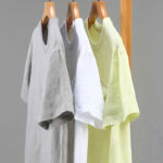 Buddha Stones Casual Simple Design Crew Neck Men's Short Sleeve Linen Shirt With Pocket - image 13