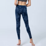 Buddha Stones Blue Floral Leaf Print Gym Leggings Women's Yoga Pants - image 7