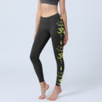 Buddha Stones Lotus Flower OM Symbol Print Gym Leggings Women's Yoga Pants - Black - US18，UK/AU22，EU50 (4XL) - image 1