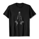 Buddha Stones Put Hands Together Prayer Design Tee T-shirt - Black - 2XL - image 4