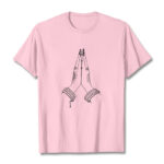 Buddha Stones Put Hands Together Prayer Design Tee T-shirt - LightPink - 2XL - image 13