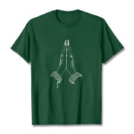 Buddha Stones Put Hands Together Prayer Design Tee T-shirt - ForestGreen - 2XL - image 1