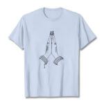Buddha Stones Put Hands Together Prayer Design Tee T-shirt - LightCyan - 2XL - image 19