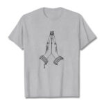 Buddha Stones Put Hands Together Prayer Design Tee T-shirt - LightGrey - 2XL - image 20