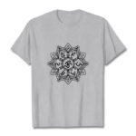 Buddha Stones Mandala Flower Om Mani Padme Hum Sanskrit Mantra Tee T-shirt - LightGrey - 2XL - image 20