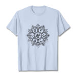 Buddha Stones Mandala Flower Om Mani Padme Hum Sanskrit Mantra Tee T-shirt - LightCyan - 2XL - image 19