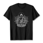 Buddha Stones Medicine Buddha Seated On A Lotus Pedestal Tee T-shirt - Black - 2XL - image 1