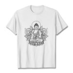Buddha Stones Medicine Buddha Seated On A Lotus Pedestal Tee T-shirt - White - 2XL - image 6