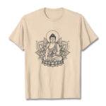 Buddha Stones Medicine Buddha Seated On A Lotus Pedestal Tee T-shirt - Bisque - 2XL - image 9