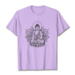 Buddha Stones Medicine Buddha Seated On A Lotus Pedestal Tee T-shirt - Plum - 2XL - image 17