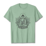 Buddha Stones Medicine Buddha Seated On A Lotus Pedestal Tee T-shirt - PaleGreen - 2XL - image 15