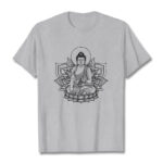 Buddha Stones Medicine Buddha Seated On A Lotus Pedestal Tee T-shirt - LightGrey - 2XL - image 20