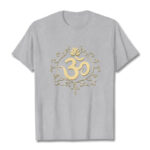 Buddha Stones Om Symbol Vines Lotus Flower Tee T-shirt - LightGrey - 2XL - image 11