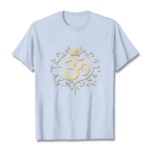 Buddha Stones Om Symbol Vines Lotus Flower Tee T-shirt - LightCyan - 2XL - image 14