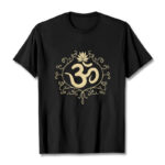 Buddha Stones Om Symbol Vines Lotus Flower Tee T-shirt - Black - 2XL - image 1