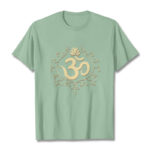 Buddha Stones Om Symbol Vines Lotus Flower Tee T-shirt - PaleGreen - 2XL - image 19