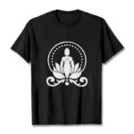 Buddha Stones Meditation Buddha Seated On A Lotus Flower Tee T-shirt - Black - 2XL - image 4