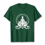 Buddha Stones Meditation Buddha Seated On A Lotus Flower Tee T-shirt - ForestGreen - 2XL - image 1