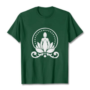 Buddha Stones Meditation Buddha Seated On A Lotus Flower Tee T-shirt - ForestGreen - 2XL - image 1