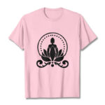Buddha Stones Meditation Buddha Seated On A Lotus Flower Tee T-shirt - LightPink - 2XL - image 13