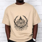 Buddha Stones Meditation Buddha Seated Inside A Lotus Flower Tee T-shirt - image 12