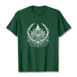Buddha Stones Meditation Buddha Seated Inside A Lotus Flower Tee T-shirt - ForestGreen - 2XL - image 5
