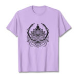 Buddha Stones Meditation Buddha Seated Inside A Lotus Flower Tee T-shirt - Plum - 2XL - image 17
