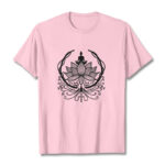 Buddha Stones Meditation Buddha Seated Inside A Lotus Flower Tee T-shirt - LightPink - 2XL - image 13