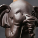Buddha Stones Cute Elephant Purple Clay Backflow Smoke Fountain Peace Healing Incense Burner Decoration - image 12