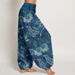 Buddha Stones Casual Floral Leaves Women's Elastic Waist Harem Pants - image 6