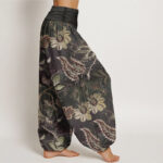 Buddha Stones Casual Floral Leaves Women's Elastic Waist Harem Pants - image 2