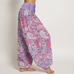 Buddha Stones Cashew Flower Peacock Sunflower Design Women's Elastic Waist Harem Pants - image 2
