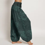 Buddha Stones Koi Fish Floral Pattern Women's Elastic Waist Harem Pants - image 9
