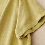 Buddha Stones Colorblock Side Slit  Frog-Button Cotton Linen Half Sleeve Women's Shirt With Pockets - image 14