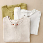 Buddha Stones Colorblock Side Slit  Frog-Button Cotton Linen Half Sleeve Women's Shirt With Pockets - image 23