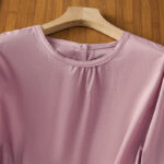 Buddha Stones Plain Lace Hem Single Breasted Button Cotton Linen Three Quarter Sleeve Women's Crew Neck Shirt - image 23