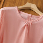 Buddha Stones Plain Lace Hem Single Breasted Button Cotton Linen Three Quarter Sleeve Women's Crew Neck Shirt - image 31