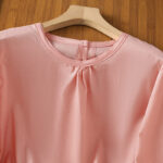 Buddha Stones Plain Lace Hem Single Breasted Button Cotton Linen Three Quarter Sleeve Women's Crew Neck Shirt - image 29
