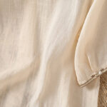 Buddha Stones Casual Embroidery Frog-Button Polyester Half Sleeve Women's V-neck Shirt - image 3