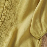Buddha Stones Casual Embroidery Frog-Button Polyester Half Sleeve Women's V-neck Shirt - image 14
