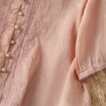 Buddha Stones Casual Embroidery Frog-Button Polyester Half Sleeve Women's V-neck Shirt - image 31