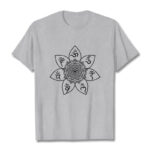 Buddha Stones Mandala Om Mani Padme Hum Pattern Tee T-shirt - LightGrey - 2XL - image 20