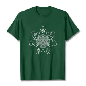 Buddha Stones Mandala Om Mani Padme Hum Pattern Tee T-shirt - ForestGreen - 2XL - image 1