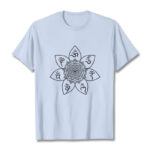 Buddha Stones Mandala Om Mani Padme Hum Pattern Tee T-shirt - LightCyan - 2XL - image 19