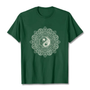 Buddha Stones Mandala YinYang Symbol Pattern Tee T-shirt - ForestGreen - 2XL - image 1