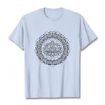 Buddha Stones Mandala Lotus Flower Pattern Tee T-shirt - LightCyan - 2XL - image 19